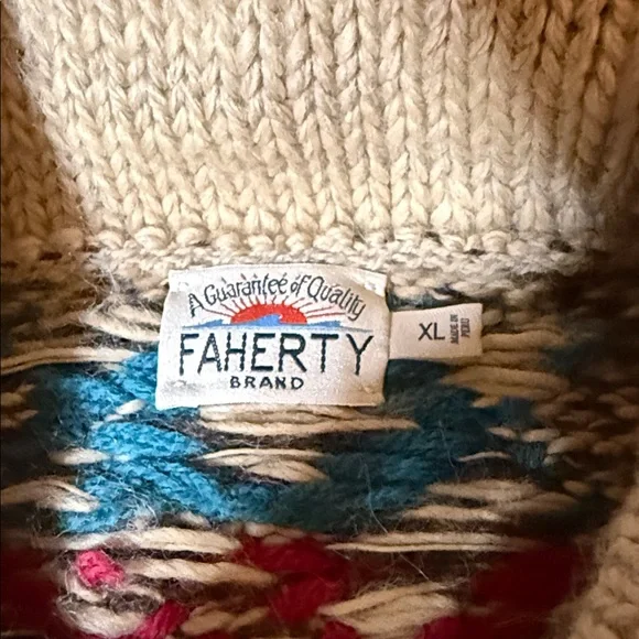 Faherty Men's Sun & Waves Cowichan Zip-Up Cardigan Sweater - Picture 5 of 7